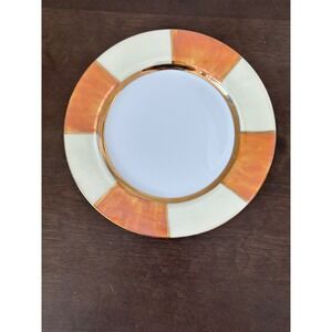 Pottery Barn Japan‎ Salad Plate Orange Gold Cream Rim Accent Decor